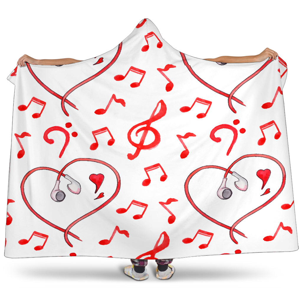 I Love Music Hooded Blanket Cosy Style Getbrewtaps.com