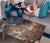 HandCrafted Abstract Gold Gradient Coffee Table