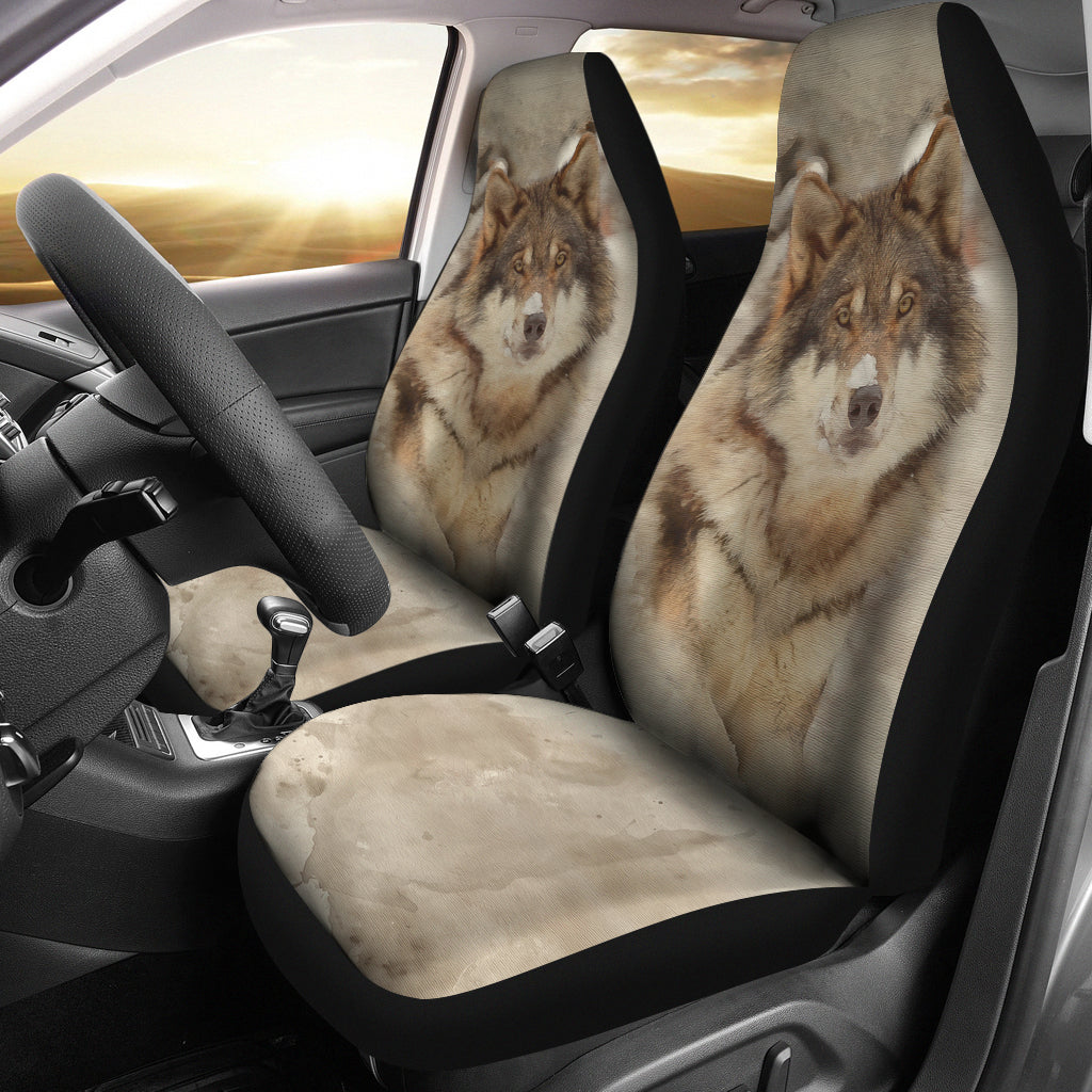 Wolf in Snow CAR SEAT COVERS Getbrewtaps.com