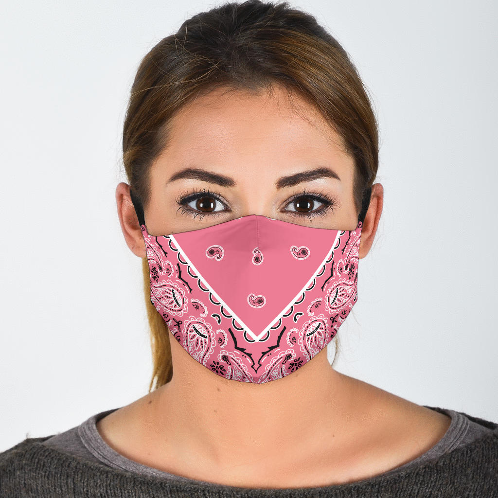 Adjustable Perfectly Peachy Bandana Face Mask with 5 Layer Filters Getbrewtaps.com