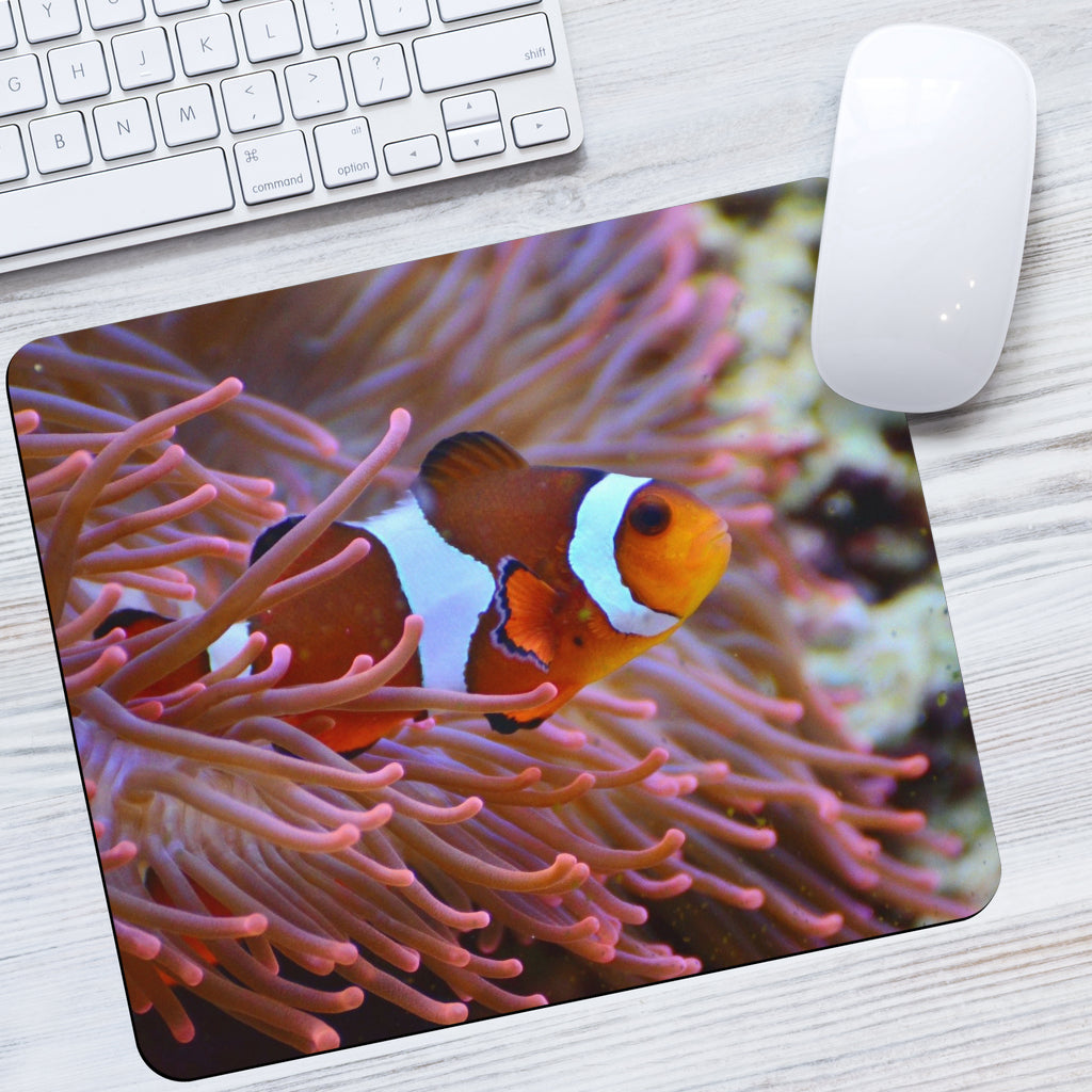 Sea Anenome and Clownfish Mousepad Getbrewtaps.com