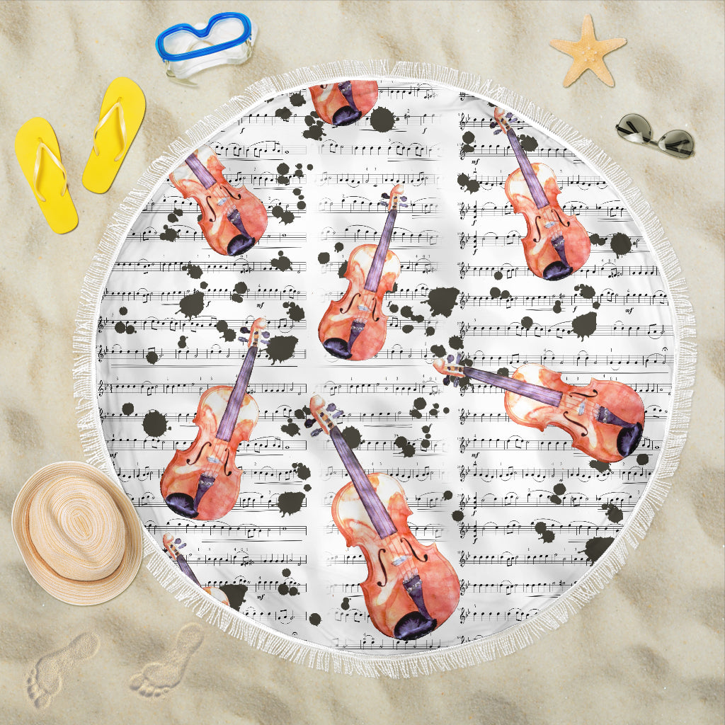 Guitar & music Notes Beach towel Getbrewtaps.com