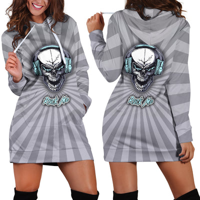 Rock Me Hoodie Dress For Skull Lovers and Music Freaks Getbrewtaps.com