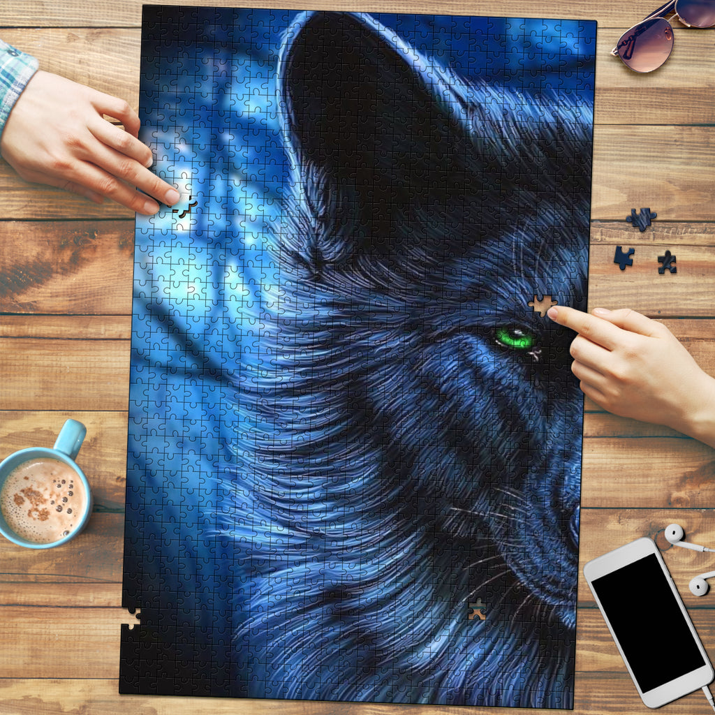 Blue Wolf Jigsaw Puzzle Getbrewtaps.com
