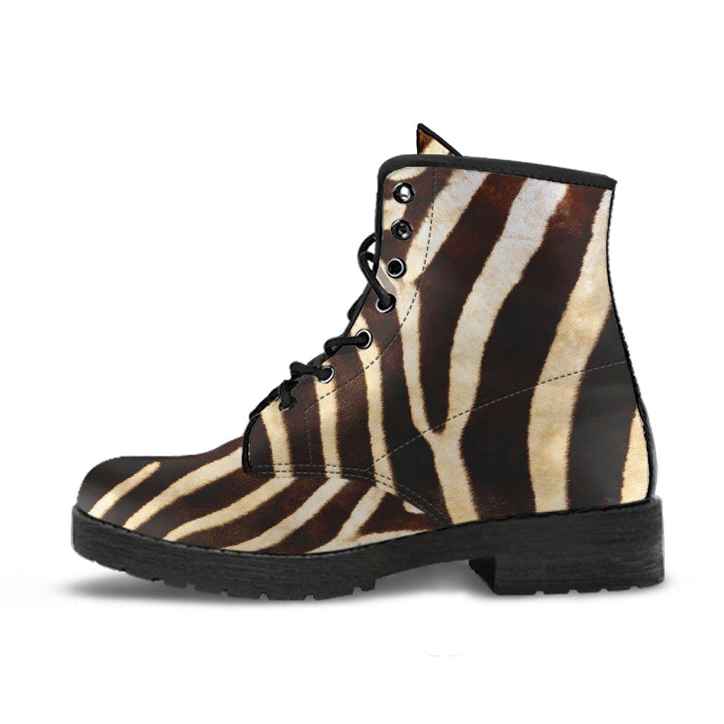 Zebra - Vegan Leather Boots Getbrewtaps.com