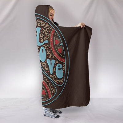 Peace Hippie Love Hooded Blanket Getbrewtaps.com