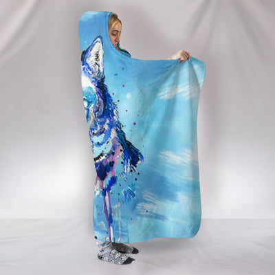 Watercolour Wolf Plush Hooded Blanket Getbrewtaps.com