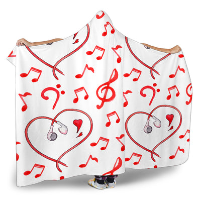 I Love Music Hooded Blanket Cosy Style Getbrewtaps.com