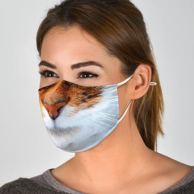 Brown and White Cat Face Mask Getbrewtaps.com