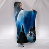 Wolf Blue Moon Plush Lined Wearable Hooded Blanket Getbrewtaps.com