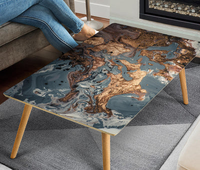 HandCrafted Abstract Gold Gradient Coffee Table Getbrewtaps.com