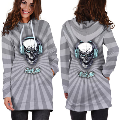 Rock Me Hoodie Dress For Skull Lovers and Music Freaks Getbrewtaps.com
