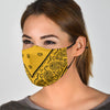 Adjustable Gold and Black Bandana Face Mask with 5 Layer Filters Getbrewtaps.com