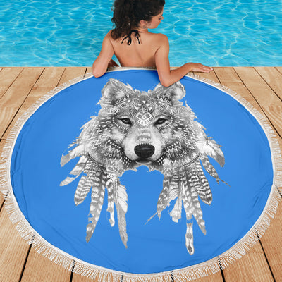 Wolf Spirit Animal Beach Towel Getbrewtaps.com