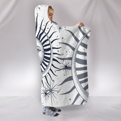 Black White Sun and Moon Hooded Blanket Getbrewtaps.com