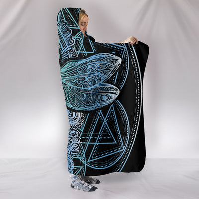 Blue Dragonfly Mandala Hooded Blanket Getbrewtaps.com