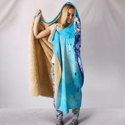 Watercolour Wolf Plush Hooded Blanket Getbrewtaps.com