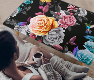 Handcrafted Roses and Hummingbird Coffee Table Getbrewtaps.com