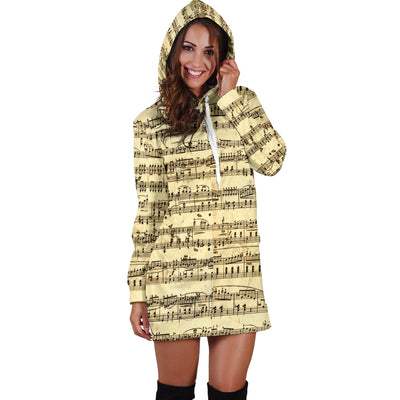 Sheet Music Women's Hoodie Dress Getbrewtaps.com