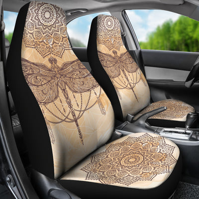 Beige Dragonfly Mandala Car Seat Covers Getbrewtaps.com