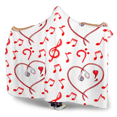 I Love Music Hooded Blanket Cosy Style Getbrewtaps.com