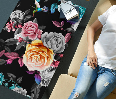 Handcrafted Roses and Hummingbird Coffee Table Getbrewtaps.com