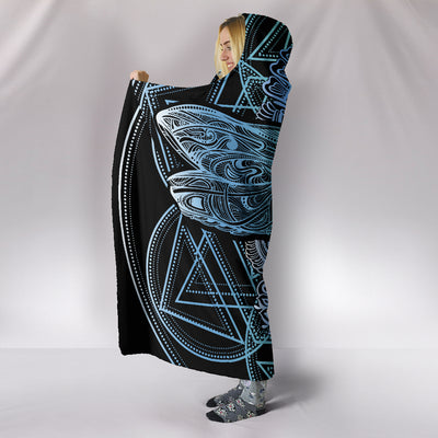 Blue Dragonfly Mandala Hooded Blanket Getbrewtaps.com