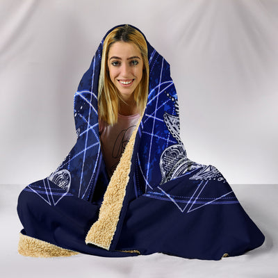 Blue Lotus Fractal Hooded Blanket Getbrewtaps.com