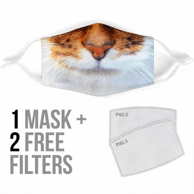 Brown and White Cat Face Mask Getbrewtaps.com