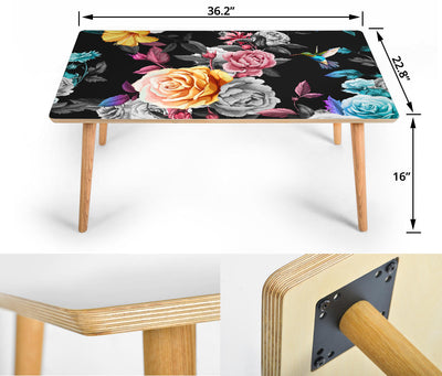 Handcrafted Roses and Hummingbird Coffee Table Getbrewtaps.com