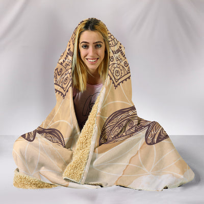 Beige Dragonfly Mandala Hooded Blanket Getbrewtaps.com
