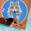 Wolf Spirit Animal Beach Towel Getbrewtaps.com