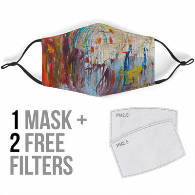 Adjustable Impressionistic Face Mask with 5 Layer Filters Getbrewtaps.com