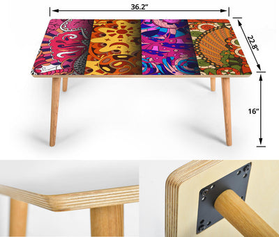 HandCrafted Abstract Colorful Art Coffee Table Getbrewtaps.com
