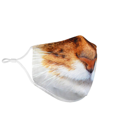 Brown and White Cat Face Mask Getbrewtaps.com