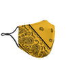 Adjustable Gold and Black Bandana Face Mask with 5 Layer Filters Getbrewtaps.com